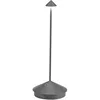 Image de Zafferano, Pina, Lampe de Table Rechargeable et Sans Fil avec Contrôle Tactile, Utilisable également comme Lampe d'Extérieur, Dimmer 2200-3000 K, Hauteur 29 cm, Couleur Gris Foncé