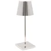 Image de Zafferano Poldina Pro Mini Lampe de Table LED sans Fil Rechargeable - Lampe Tactile Dimmable avec Finition Galvanique - Temp. Lumière 2700 - 3000K - Aluminium H30 (Chrome Poli)