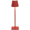 Image de Zafferano, Poldina Micro, Lampe de Table Rechargeable et Sans Fil avec Contrôle Tactile, Convient pour le Salon et l'Extérieur, Dimmer 2200-3000 K, Hauteur 27,5 cm, Couleur Rouge