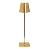 Image de Zafferano, Poldina Micro avec Finition Or Brillant, Lampe de Table Rechargeable et Sans Fil avec Contrôle Tactile, Utilisable comme Lampe d'Intérieur, Dimmer 2200-3000 K, Hauteur 27,5 cm