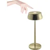 Image de Zafferano, Lampe Sister Light, Lampe de Table Rechargeable et Sans Fil avec Contrôle Tactile, Adaptée pour Salon et Extérieur, Variateur, 2700-4000 K, Hauteur 32,8 cm, Couleur Cuivre Anodisé