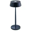 Image de Zafferano, Lampe Sister Light, Lampe de Table Rechargeable et Sans Fil avec Contrôle Tactile, Adaptée pour Salon et Extérieur, Variateur, 2700-4000 K, Hauteur 32,8 cm, Couleur Bleu Anodisé
