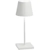 Image de Zafferano, Poldina Pro Mini, Lampe de Table Rechargeable et Sans Fil avec Contrôle Tactile, Utilisable également comme Lampe d'Extérieur, Dimmer 2200-3000 K, Hauteur 30 cm, Couleur Blanc