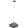 Image de Zafferano, Lampe Pina Pro, Lampe de Table Rechargeable et Sans Fil avec Contrôle Tactile, Convient pour Salon et Extérieur, Dimmer, 2700 K, Hauteur 29 cm, Couleur Gris Foncé
