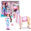 Image de NANCY NAC49000 Poupée de mode avec cheval, accessoire de soins, éponge qui change la couleur de la crinière, pour garçons et filles à partir de 3 ans, Famosa