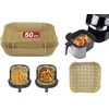 Image de BEPER C103ACC003 Papier de cuisson pour friteuse, Lot de 50 pièces, 20x20 cm, Papier de cuisson carré, Antiadhésif