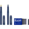 Image de Moleskine x Kaweco Stylo Plume en Plastique ABS avec Plume Taille M Plaquée Or et Stylo à Bille Rechargeable pour Écrivains, Recharge 1,0 mm avec 6 Cartouches d'Encre Bleue Incluses, Couleur Bleu