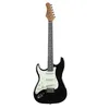 Image de EKO GUITARS - Guitare Électrique Gaucher ST-300 LH, Corps en Peuplier, Manche en Érable, Touche en Laurier, Micros SSS, Chevalet Tremolo, Design Strat Vintage, Couleur Black