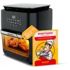 Image de Avilia Four à friteuse à air 12L avec double porte de 6L, 10 programmes préréglés, y compris grille, lécarde et 3 paniers, puissance 2400 W, idéal pour les familles et les dîners nombreux