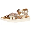 Image de Geox Sandales pour femme D XAND 2S B Wedge beige DK beige/doré LT, taille 39 EU