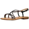 Image de Geox Femme D Sozy S A Sandales Plates, Cuir Noir, 37 EU