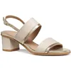 Image de Geox D AURELY 50 B Sandales à talons pour femme, papyrus/LT Gold, 38,5 EU