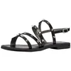Image de Geox Femme D Maddalusiac H Sandales Plates, Noir, 36 EU