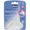 Image de Chicco Tétine Silicone Natural Feeling Flux Moyen Bout Incliné x 1 2 Mois+