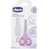 Image de Chicco Ciseaux à ongles pour bébés et enfants, en acier inoxydable avec lames incurvées et bouts arrondis, capuchon de protection, poignée en caoutchouc antidérapante, Pour bébés 0+ mois, Rose