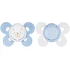 Image de Sucette Chicco PhysioForma Comfort 2-6 mois, tétine en silicone, favorise la respiration physiologique et le bon développement bucco-dentaire, bleu, couleurs assorties, lot de 2