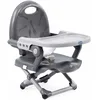 Image de Chicco Pocket Snack Rehausseur Chaise Bébé pour Enfants de 6 mois à 3 ans (15 kg), Chaise Haute Portable, Réglable, avec Fermeture Compacte et Plateau Amovible - Dark Grey