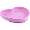 Image de Assiette coeur en silicone avec ventouse rose