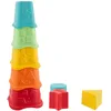 Image de Chicco Cubes à Empiler 2 en 1 ECO +, Jeu de Tri pour Bébé, avec 5 Cubes de Tailles Différentes et 5 Formes Colorées, Fabriqué en Italie à Partir de Plastique Recyclé, Jouet Éducatif 6 mois à 3 ans