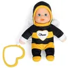 Image de Chicco My Doudou Poupée en Tissu Doux avec tête en Vinyle et détails Peints à la Main, Jouet sensoriel avec Anneau en Forme de coeur et Couleurs Douces, Lavable en Machine, à partir de 0 Mois
