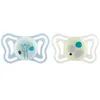 Image de Chicco PhysioForma Light Lumi, Sucette bébé, Tétine en Silicone 2-6 Mois, Légère et Respirante, Forme Ergonomique, Brille dans le Noir, Blau Clair, 2 pcs