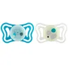 Image de Chicco PhysioForma Light Lumi, Sucette bébé, Tétine en Silicone 16-36 Mois, Légère et Respirante, Forme Ergonomique, Brille dans le Noir, Blau Clair, 2 pcs