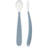 Image de Chicco Lot de 2 cuillères en silicone souple, 6 m +, cuillères de sevrage avec pointe flexible pour protéger les gencives, longue poignée ergonomique et design hygiénique, sans BPA, lot de 2