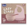 Image de Chicco Lot de 3 bavoirs en silicone pour bébé Easy Start 6 mois + avec ventouse, antidérapant, bavoirs avec poche de récupération et cuillère, doux, 100% silicone de qualité alimentaire, sans BPA