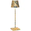 Image de Zafferano, Lampe Poldina Pro, Lampe de Table Rechargeable et Sans Fil avec Contrôle Tactile, Lampe d'Intérieur, Dimmer 2200-3000 K, Hauteur 38 cm, Couleur Bleu Avio - Feuille d'Or Craquelè