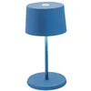 Image de Zafferano, Lampe Olivia Mini, Lampe de Table Portable et Rechargeable avec Contrôle Tactile, Adaptée pour le Salon et l'Extérieur, Dimmer 2200-3000 K, Hauteur 22 cm, Couleur Bleu Capri