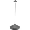Image de Zafferano, Lampe Pina, Lampe de Table Rechargeable et Sans Fil avec Contrôle Tactile, Utilisable également comme Lampe d'Extérieur, Dimmer 2200-3000 K, Hauteur 29 cm, Couleur Gris Foncé
