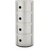 Image de Kartell Componibili, Conteneur 4 éléments, Argent Mat, Base ronde