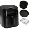 Image de Haier Air Fryer XXL I-Master Serie 5 Friteuse Sans Huile, Capacite 7L jusqu'à 6 personnes, Fenêtre de Contrôle, Cuisson à l'Air Chaud, Décongélation, Yaourt, Noir, Avec Ensemble d’Accessoires