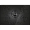 Image de Candy Moderna Gas On Glass Plaque de cuisson à gaz 5 feux, verre trempé, brûleur à double couronne, grilles lavables au lave-vaisselle, axLxP 0,8 x 74,5 x 51 cm, noir - CVG74WTB