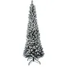 Image de Arbre de Noël Slim pin enneigé 210 cm Super épais réaliste Ouverture Parapluie diamètre 76 cm (neigé)