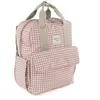 Image de Walking Mum. Sac à dos I Love Vichy Sac à langer pour poussette. Design polyvalent avec poignées courtes et bretelles de transport Rose Dimensions 37 x 28 x 12 cm.