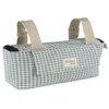 Image de Walking Mum. Sac de rangement I Love Vichy. Sac de maternité pour poussette, poignées courtes à fixer au chariot, couleur verte. Dimensions : 31 x 17 x 12 cm.