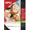 Image de APLI 11804-100 Feuilles de papier photo brillant BestPrice - Format A4 - Couleur: Blanc - Imprimante Jet d'encre