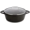 Image de Valira 4141/25 Cocotte Haute Premium de 24 cm fabriqué en Espagne, en Fonte d'aluminium avec Anti-adhérent écologique renforcé, apte pour l'induction, coulé, Noir, Ø24 cm