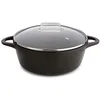 Image de Valira 4142/25 Cocotte Haute Premium de 28 cm fabriqué en Espagne, en Fonte d'aluminium avec Anti-adhérent écologique renforcé, apte pour l'induction, Noir, Ø28 cm