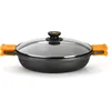 Image de BRA Efficient | Faitout Bas 30 cm, Fonte D'Aluminium, avec Antiadhésif Platiunm Plus sans PFOA, avec Couvercle en Verre et Anses en Silicone Démontables, Tous Feux Dont Induction