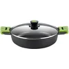 Image de BRA Prior | Faitout Bas 28 cm , Fonte D'Aluminium, avec Antiadhésif Innovations sans PFOA, avec Couvercle en Verre et Anses en Silicone Démontables, Tous Feux Dont Induction