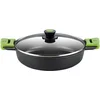 Image de BRA Prior | Faitout Bas 32 cm, Fonte D'Aluminium, avec Antiadhésif Innovations sans PFOA, avec Couvercle en Verre et Anses en Silicone Démontables, Tous Feux Dont Induction