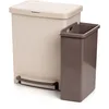 Image de TATAY Poubelle de Recyclage avec Pédale 25L | 2 Compartiments (17L + 8L) | Usage Intérieur et Extérieur | Pour Sacs de 30L | Plastique 100% Recyclé Sans BPA | 33,5x31x42 cm, Ecohome