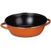 Image de IBILI - Poêle Honda avec 2 poignées New Orange, 40 cm, Acier émaillé vitrifié, Antiadhésif, Compatible avec l’induction
