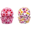 Image de IBILI 735907 Capsule à Pâtisserie Antiadhésive Lot de 50 Pièces Forme Coeur + 50 Pièces Forme Fleur Papier Imperméable