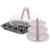 Image de IBILI 828000 Moule Muffin 12 Cavités avec Couvercle + Support Acier/Plastique