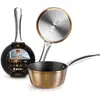 Image de IBILI - Saucière Nature à revêtement en cuivre avec manche en acier inoxydable, 16 cm, Antiadhésif style pierre, Compatible avec l’induction