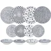 Image de IBILI - Service de table 12 pièces Armonia noir, assiettes en porcelaine pour 4 personnes