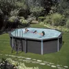 Image de Piscine hors sol octogonale en composite - Grise - 5,24 x 3,86 x H 1,24 m